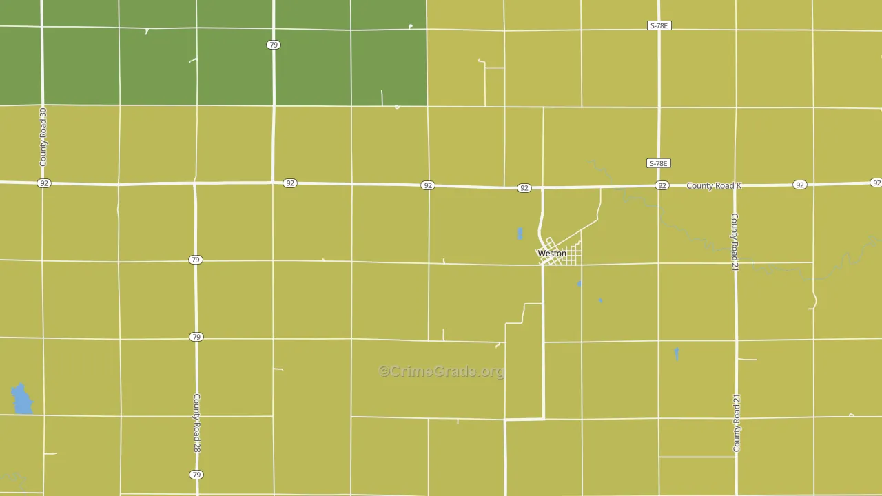Weston, NE Map of Vandalism Rates
