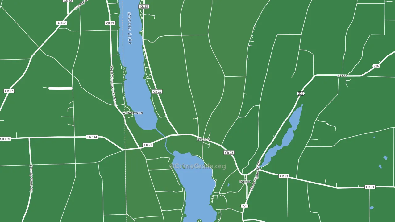 Weston, NY Map of Vandalism Rates