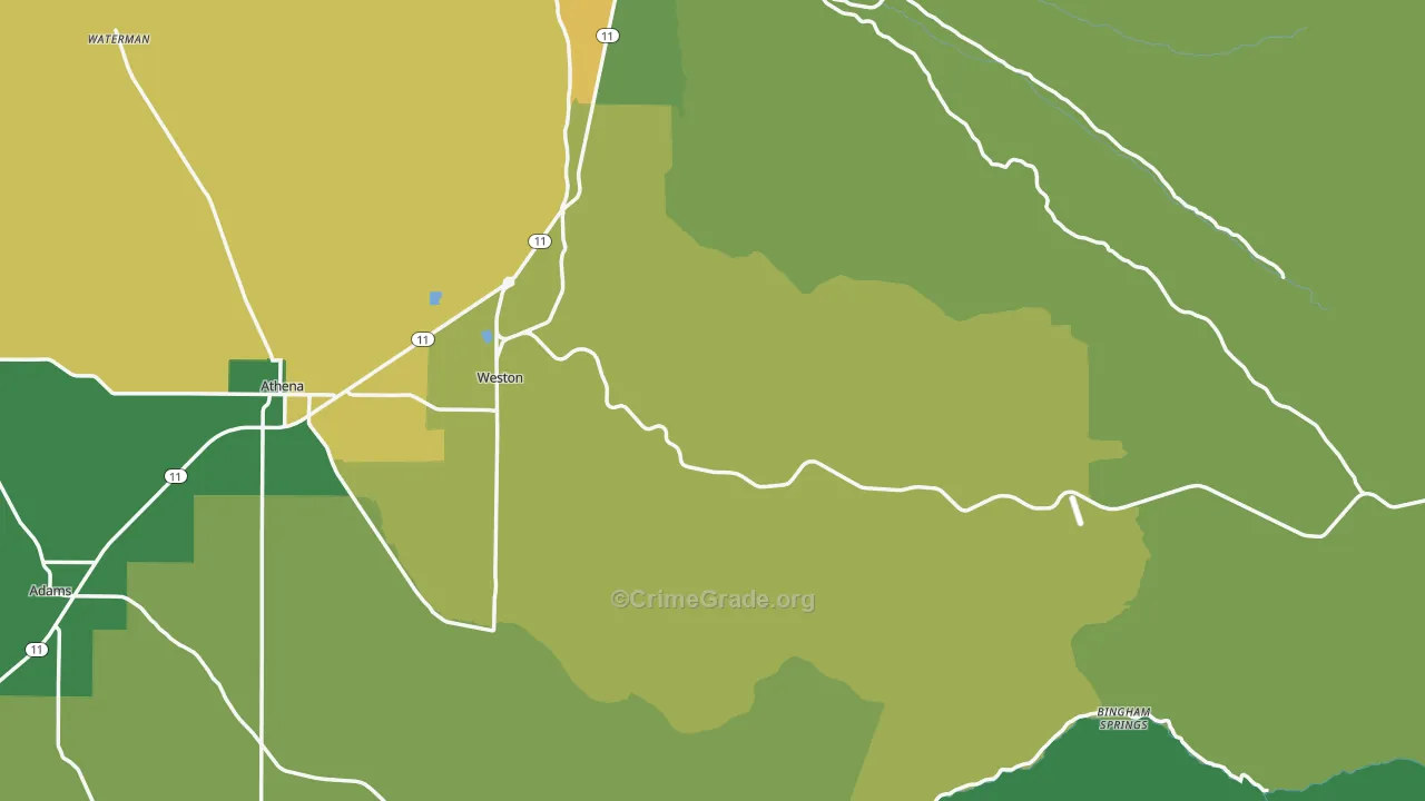 Weston, OR Map of Vandalism Rates