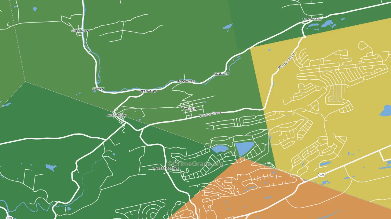 Weston, PA Map of Vandalism Rates