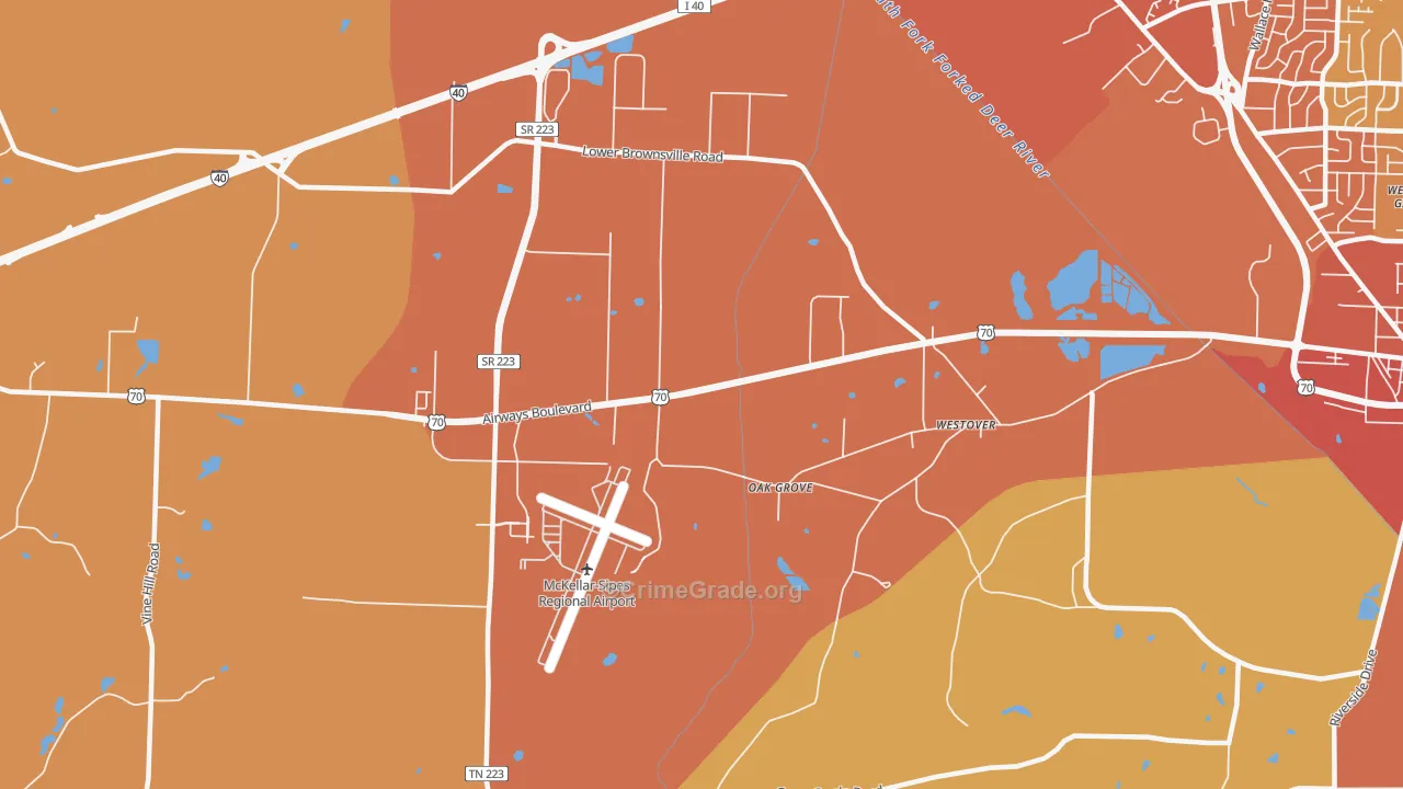 Westover, TN Map of Vandalism Rates