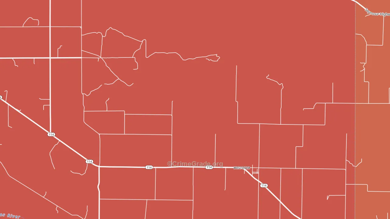 Westover, TX Map of Vandalism Rates