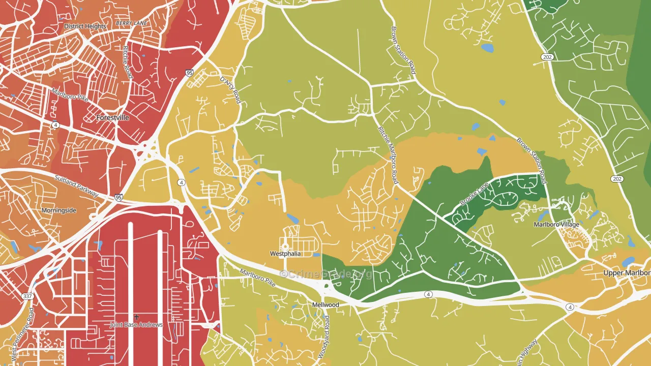 Westphalia, MD Map of Vandalism Rates