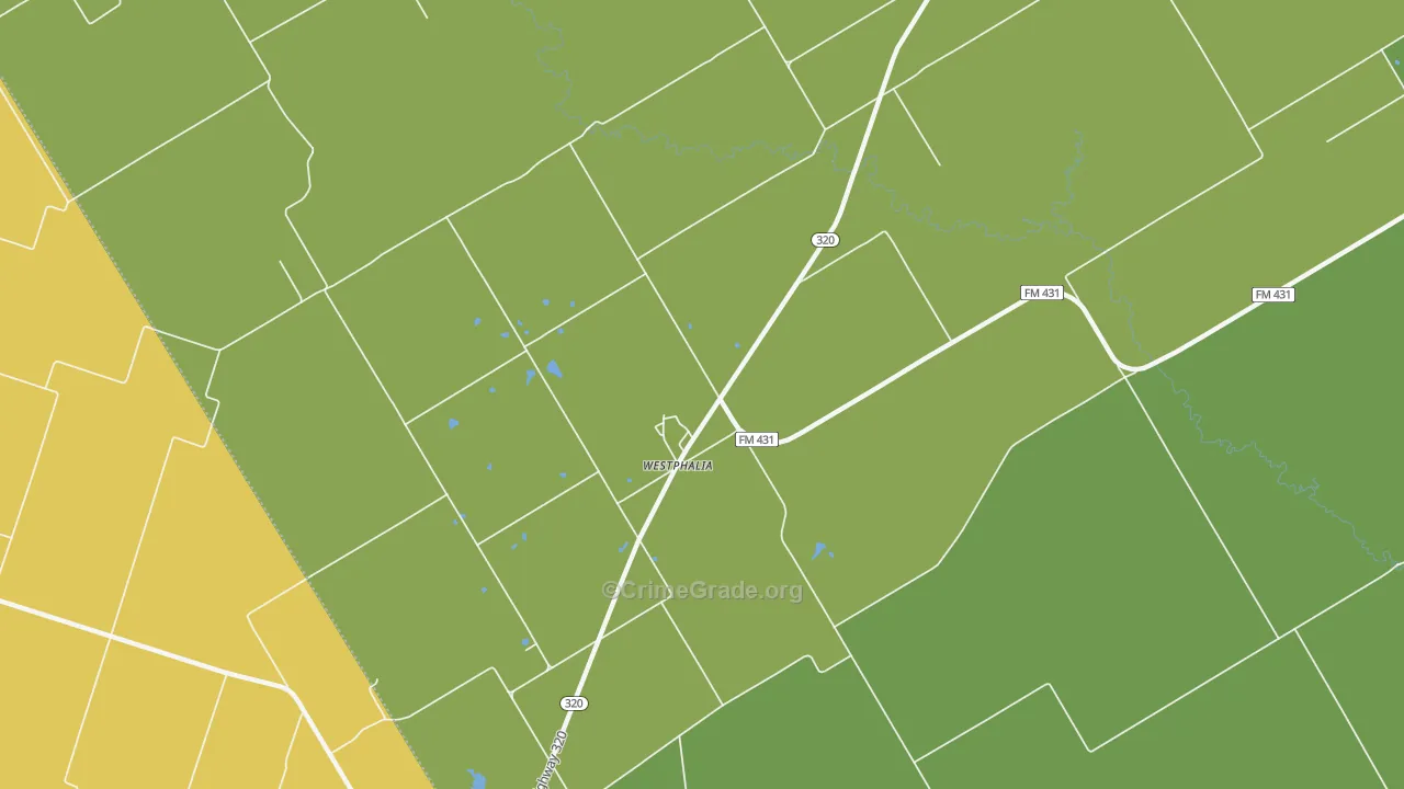 Westphalia, TX Map of Vandalism Rates