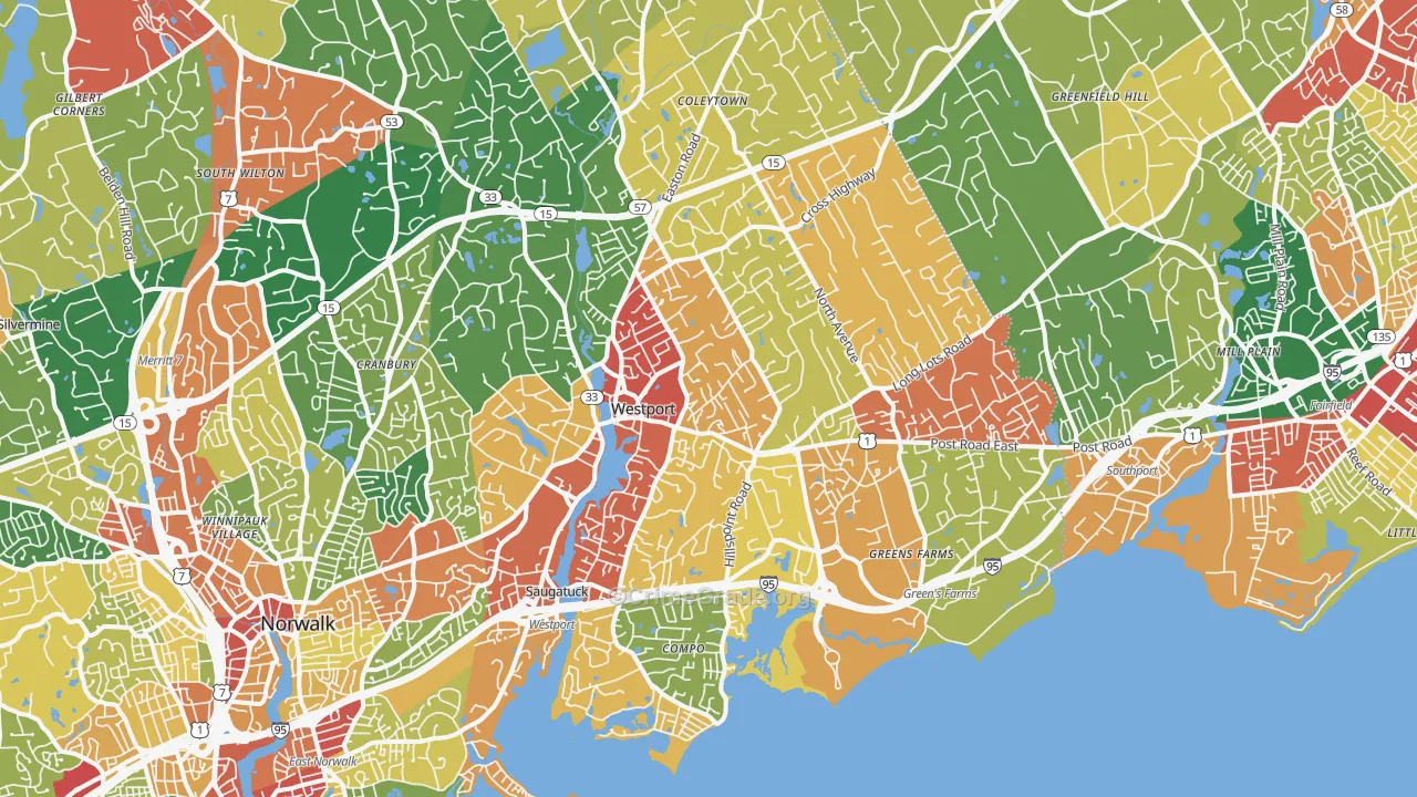Westport, CT Map of Vandalism Rates
