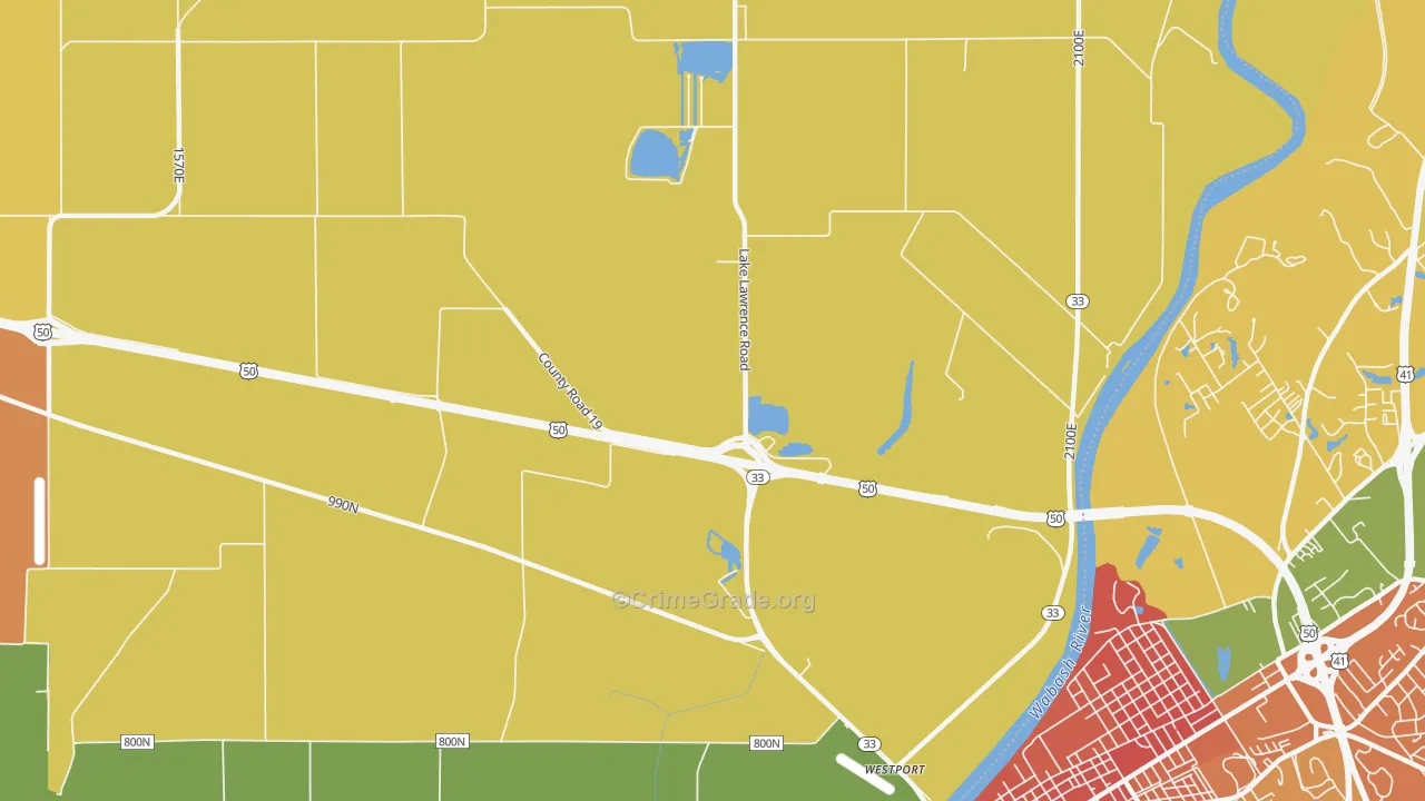 Westport, IL Map of Vandalism Rates