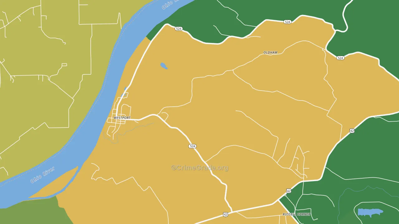 Westport, KY Map of Vandalism Rates