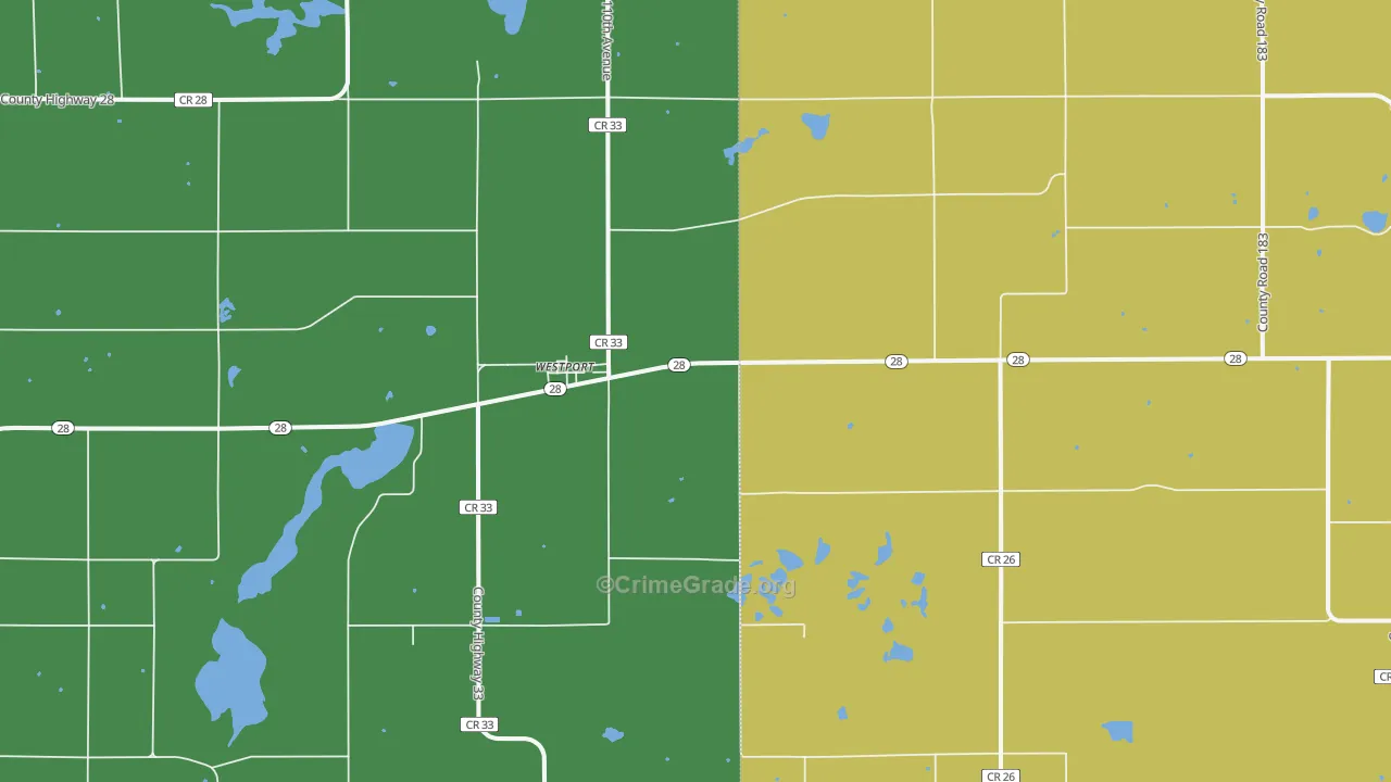 Westport, MN Map of Vandalism Rates