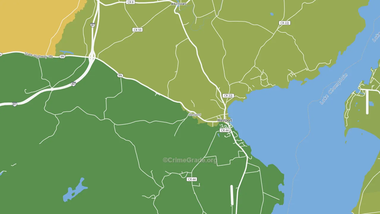Westport, NY Map of Vandalism Rates