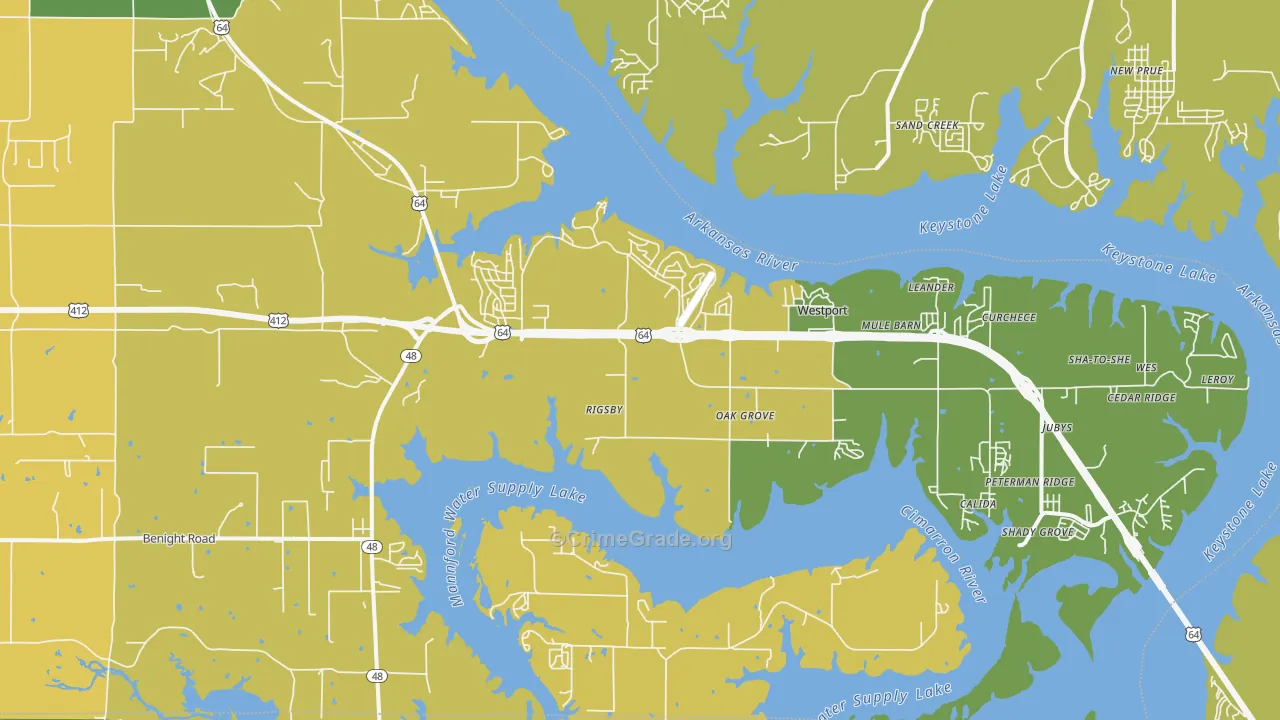 Westport, OK Map of Vandalism Rates