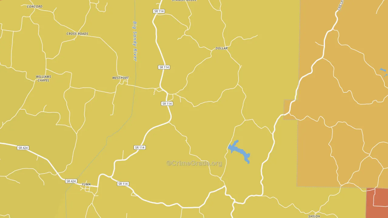 Westport, TN Map of Vandalism Rates
