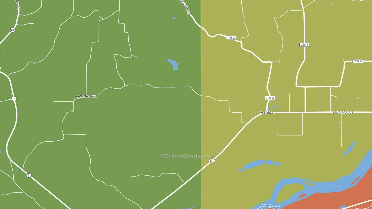 Westport, WI Map of Vandalism Rates