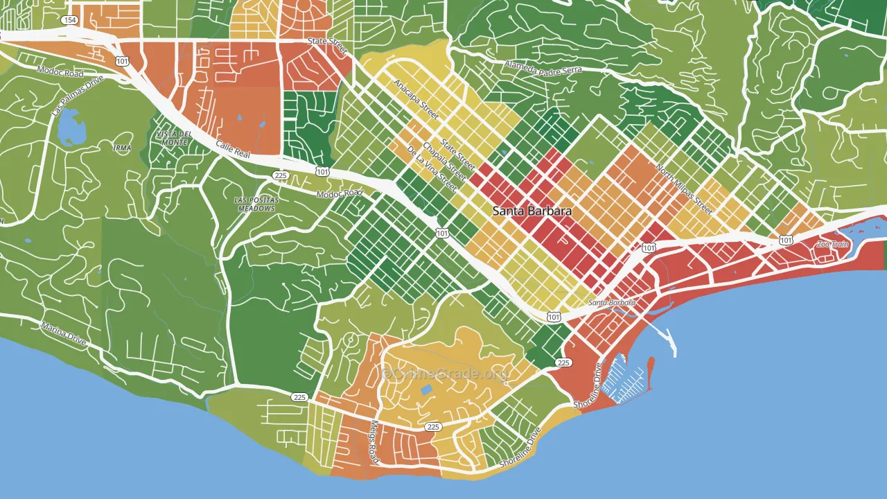 Westside-Santa Barbara, Santa Barbara, CA Map of Vandalism Rates