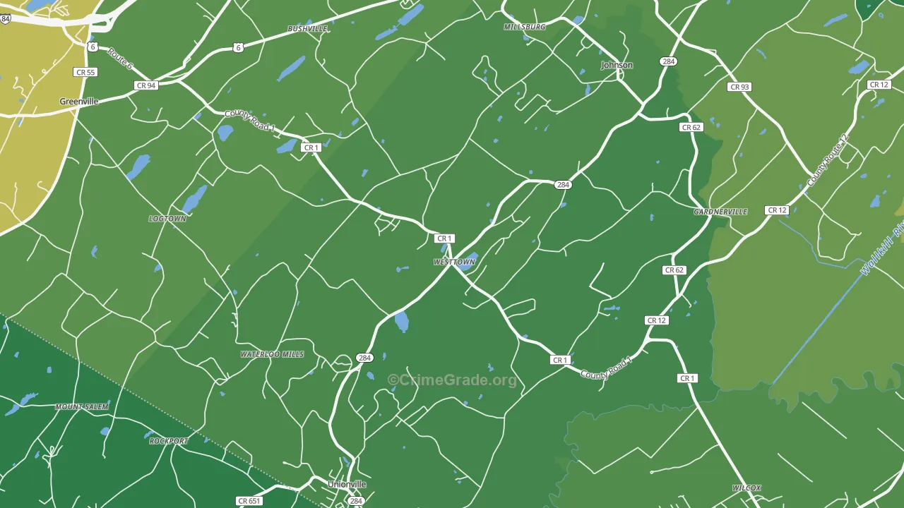 Westtown, NY Map of Vandalism Rates