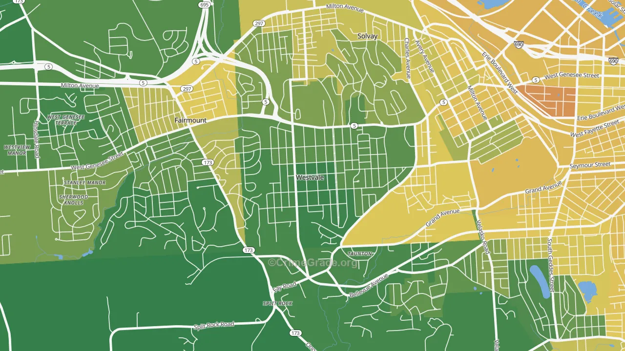 Westvale, NY Map of Vandalism Rates