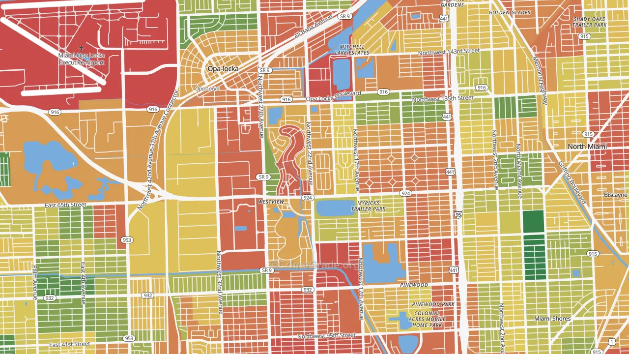 Westview, FL Map of Vandalism Rates