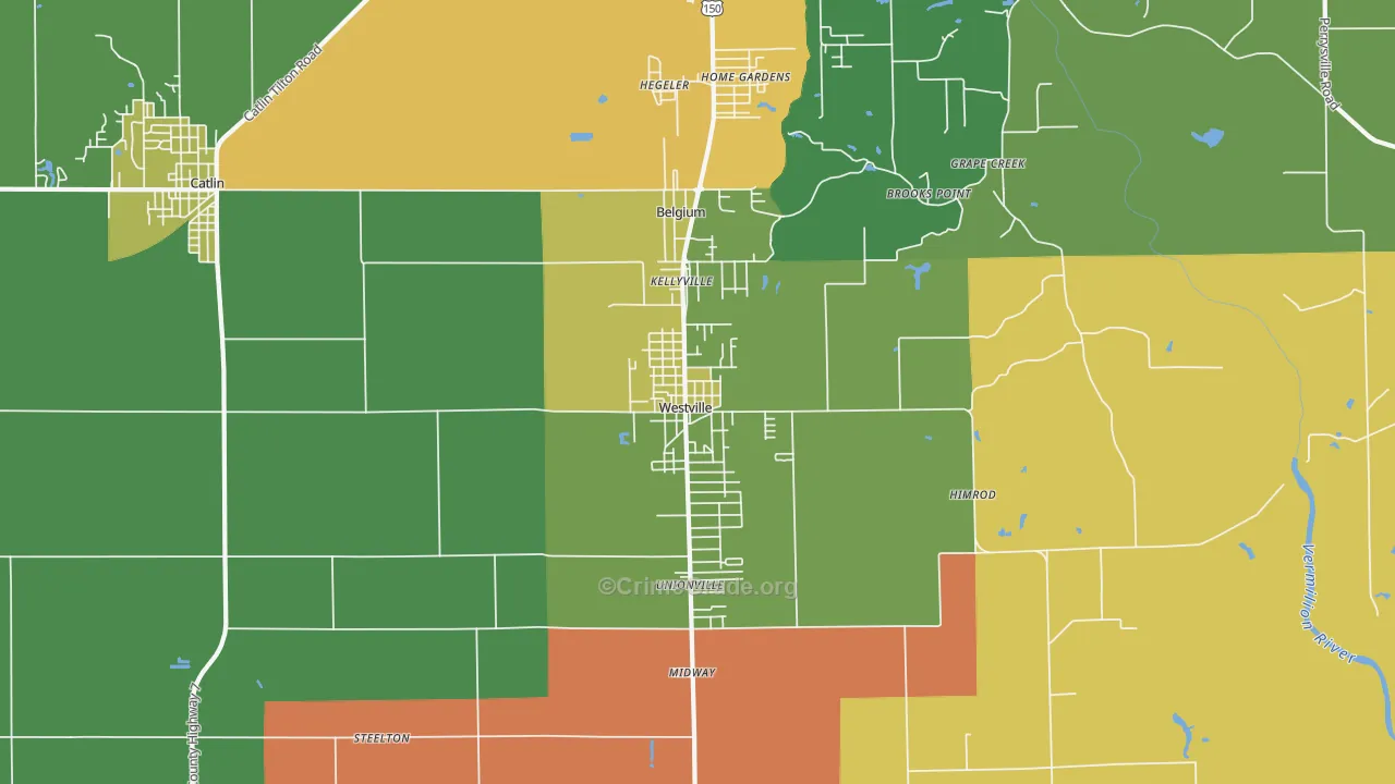 Westville, IL Map of Vandalism Rates