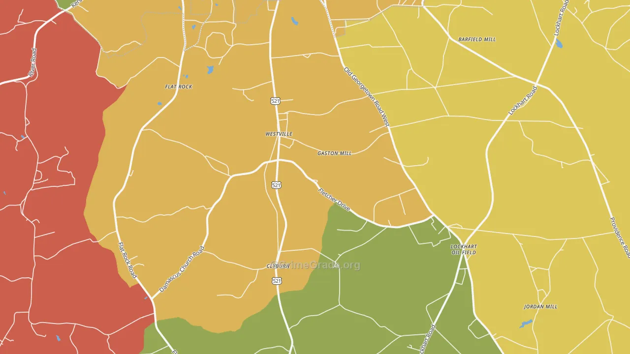 Westville, SC Map of Vandalism Rates
