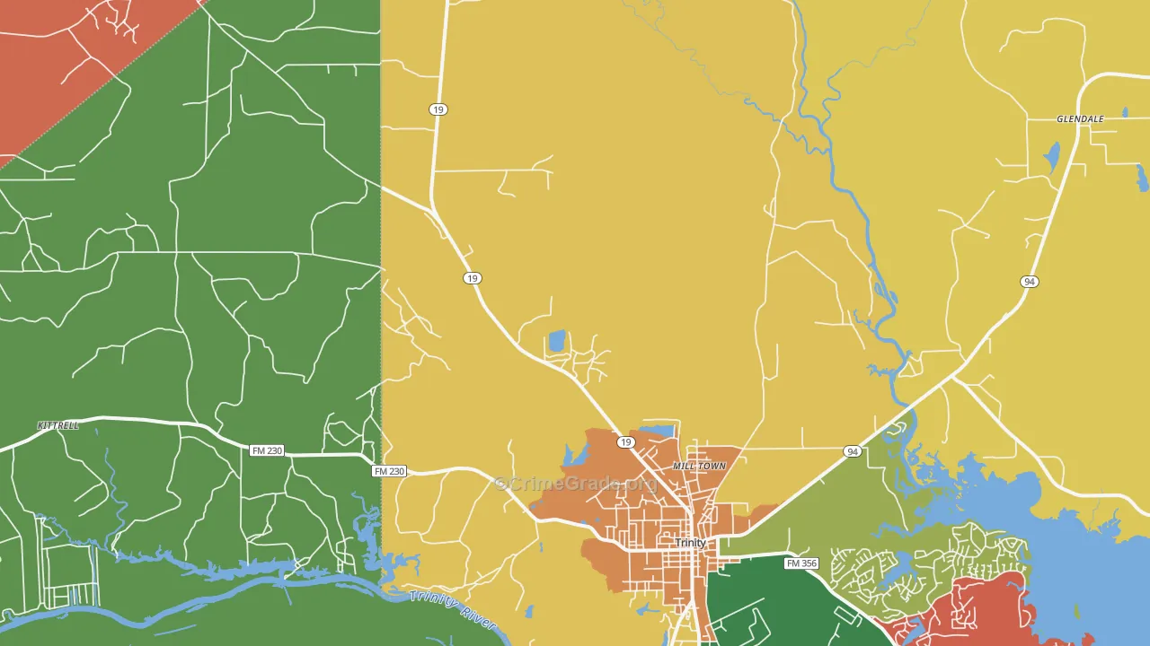 Westville, TX Map of Vandalism Rates