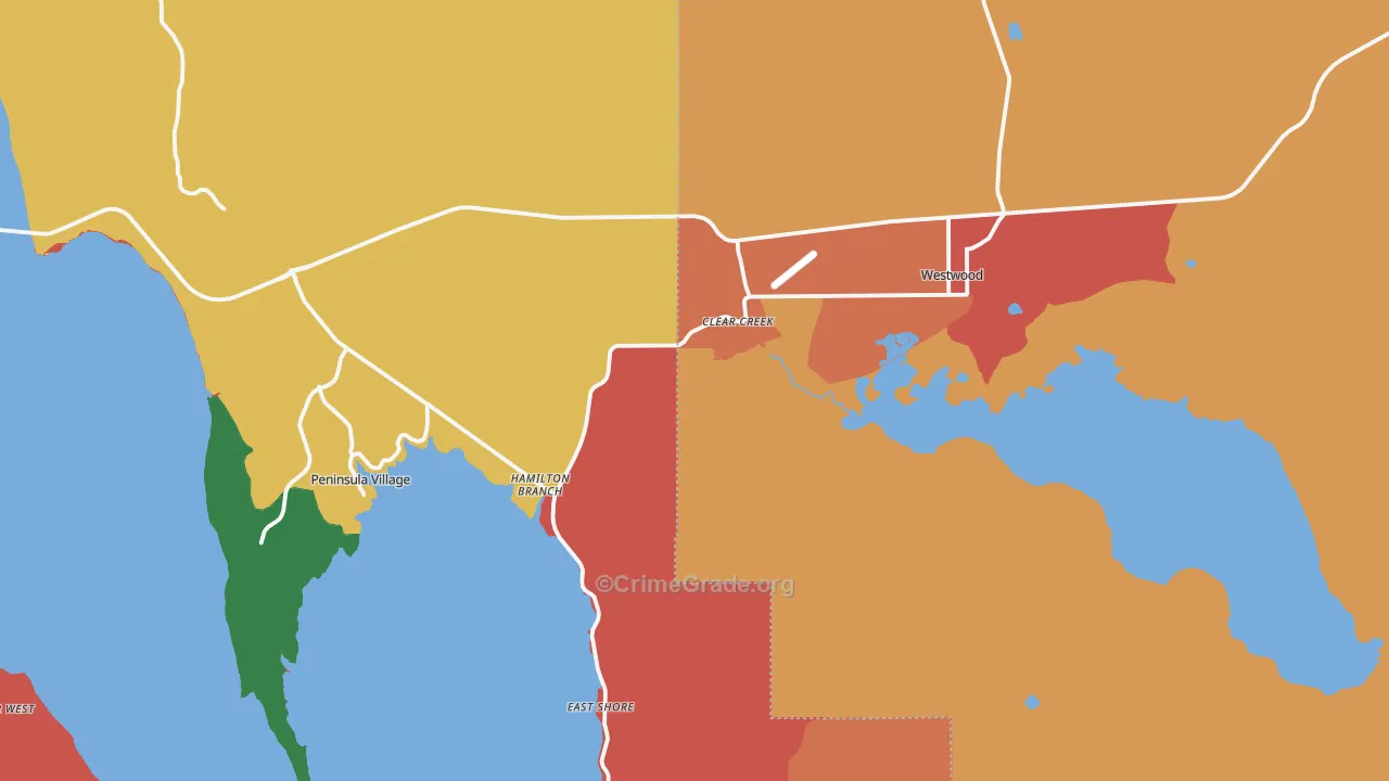 Westwood, CA Map of Vandalism Rates