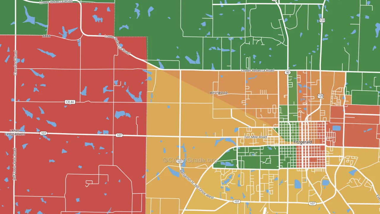 Westwood, GA Map of Vandalism Rates