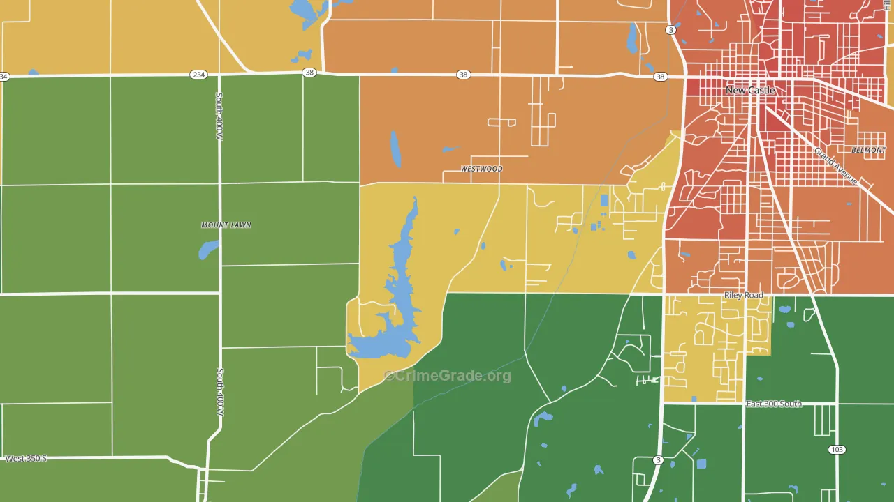 Westwood, IN Map of Vandalism Rates