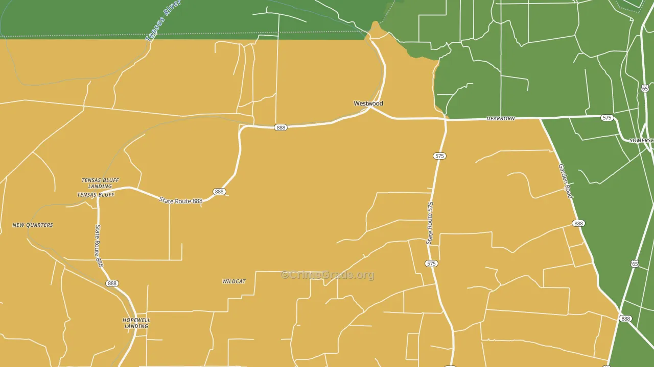 Westwood, LA Map of Vandalism Rates