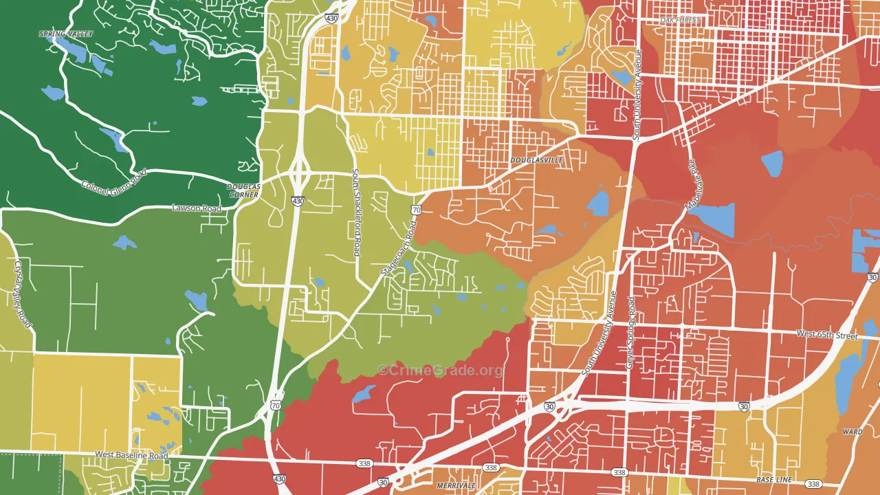 Westwood, Little Rock, AR Map of Vandalism Rates