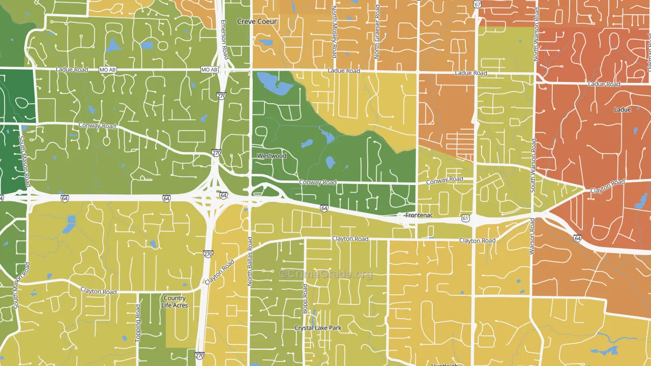 Westwood, MO Map of Vandalism Rates