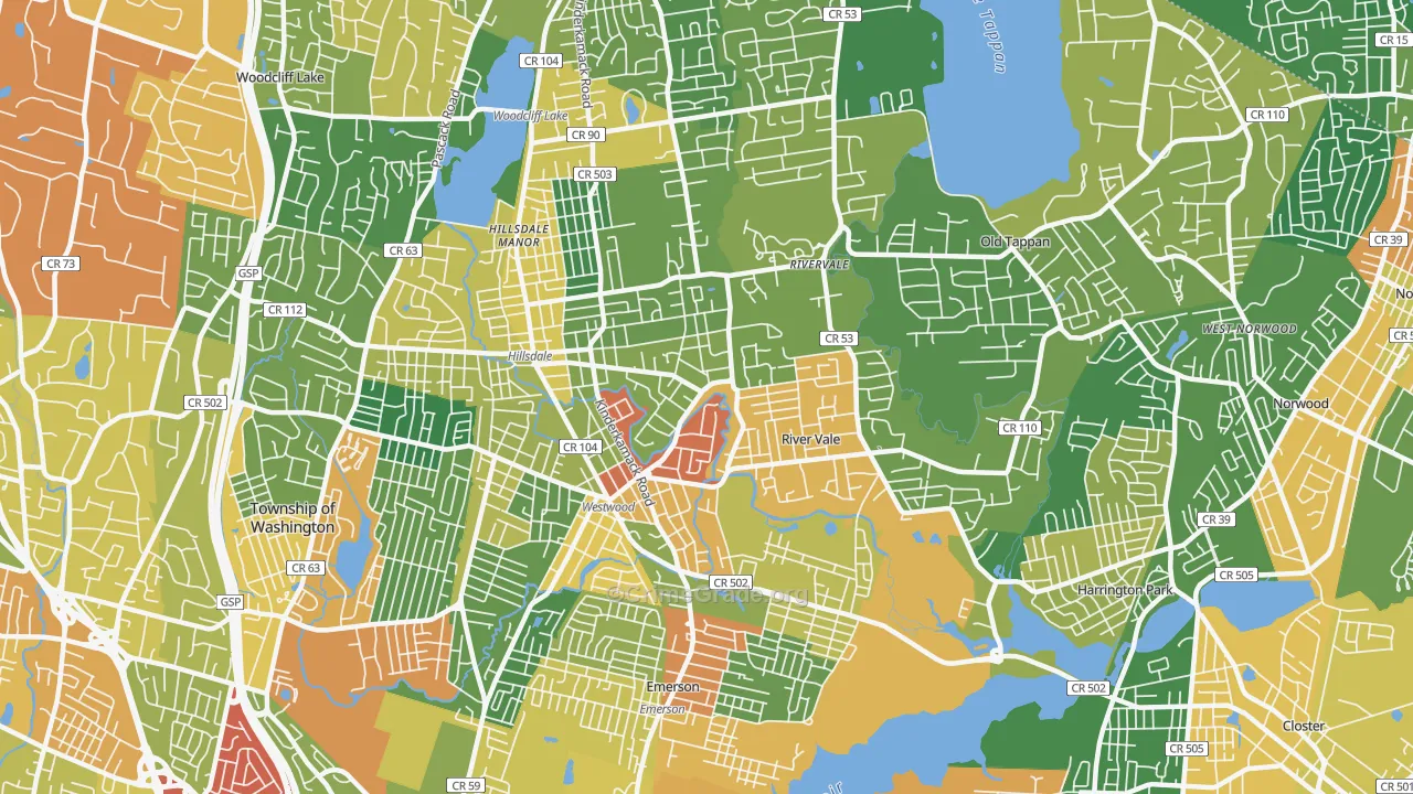 Westwood, NJ Map of Vandalism Rates