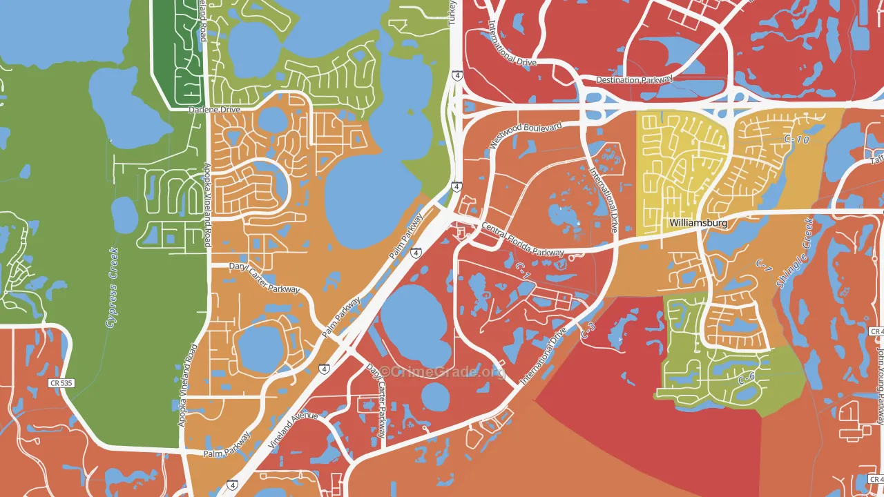 Westwood, Orlando, FL Map of Vandalism Rates