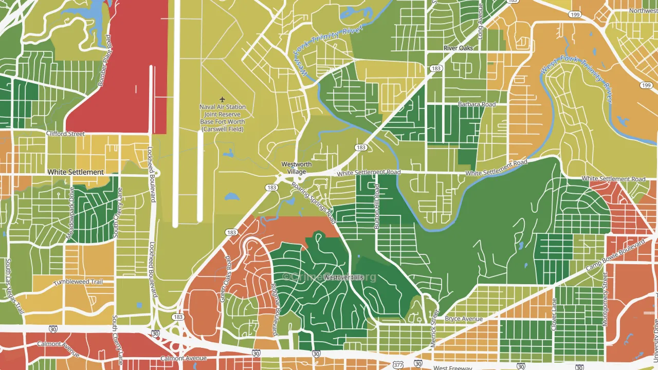 Westworth Village, TX Map of Vandalism Rates