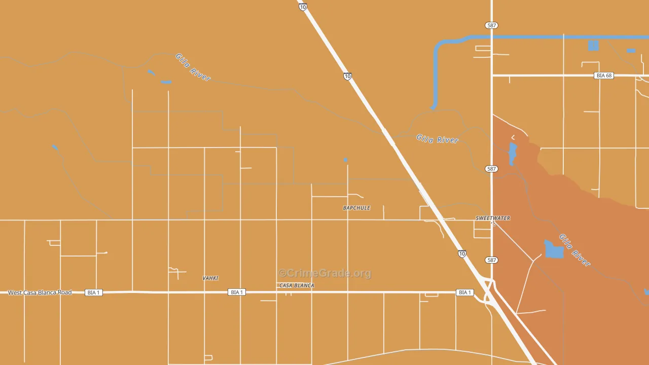 Wet Camp Village, AZ Map of Vandalism Rates
