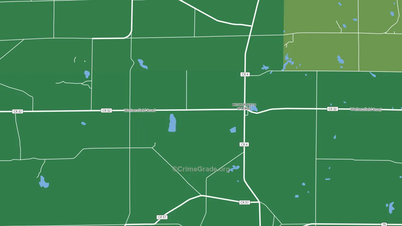 Wethersfield Springs, NY Map of Vandalism Rates