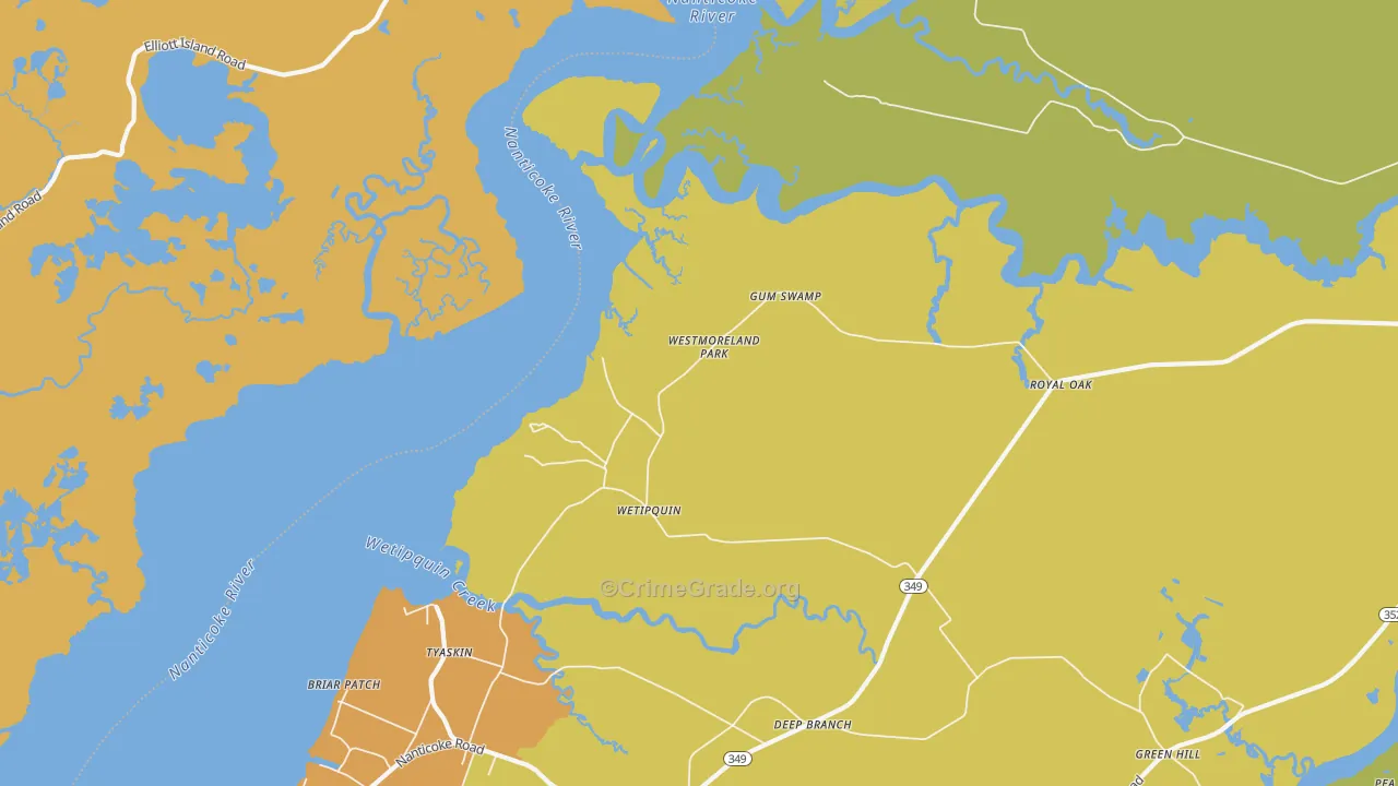 Wetipquin, MD Map of Vandalism Rates
