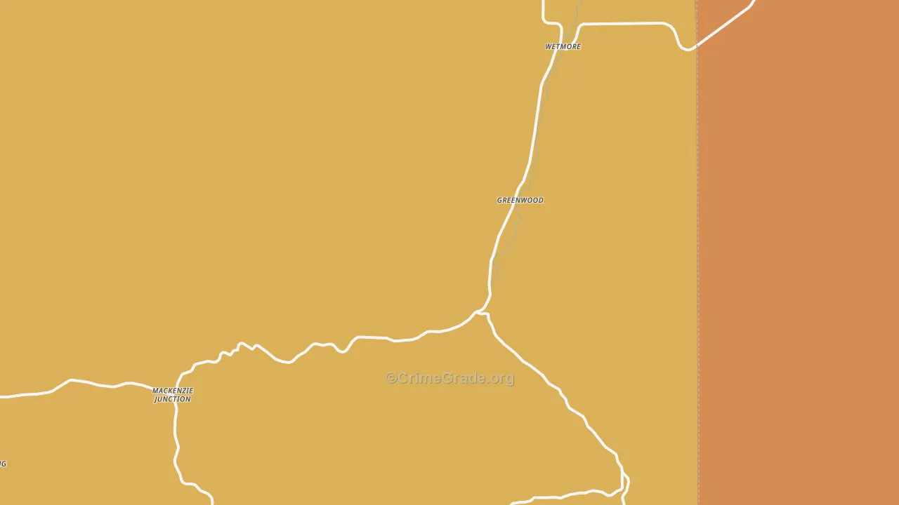 Wetmore, CO Map of Vandalism Rates
