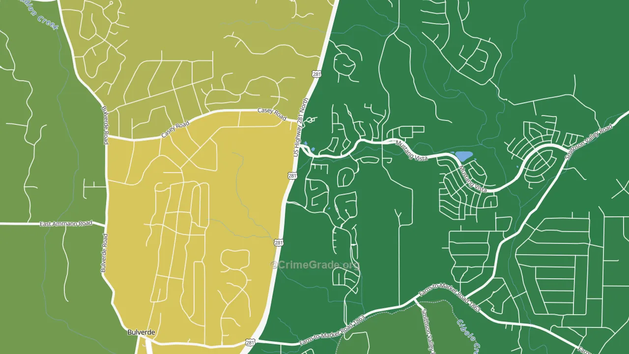 Wetmore, TX Map of Vandalism Rates