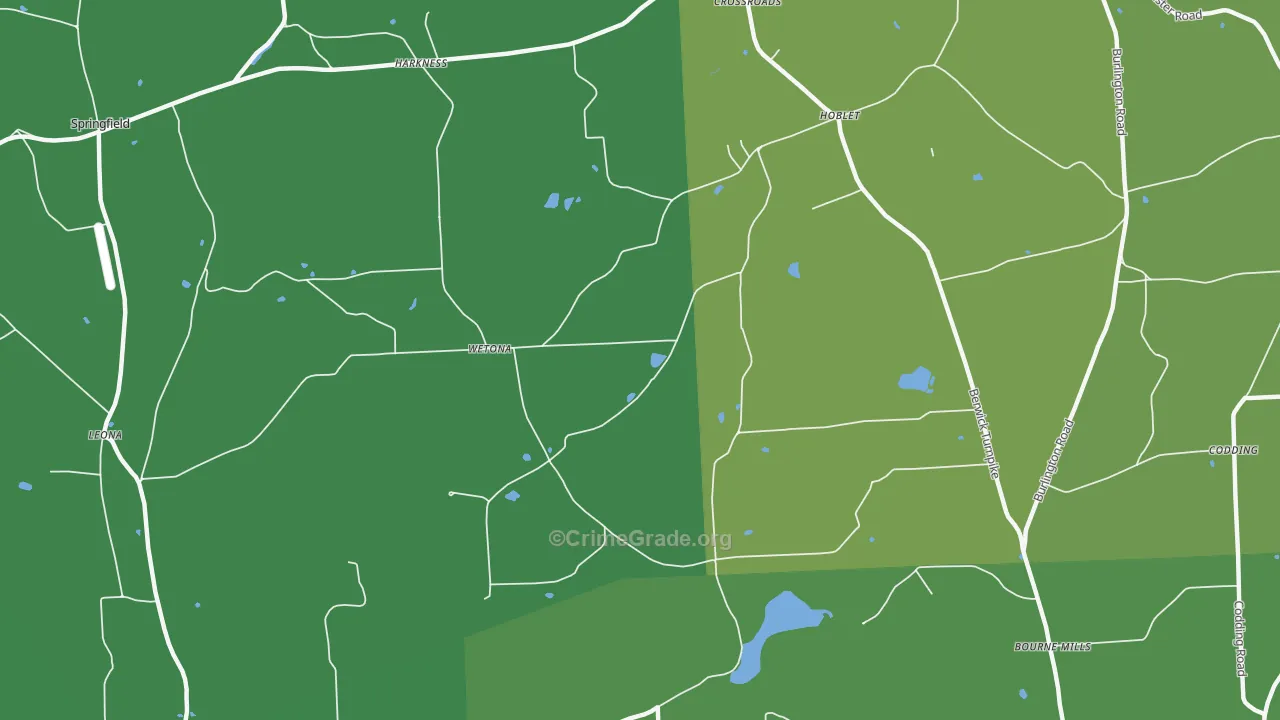 Wetona, PA Map of Vandalism Rates