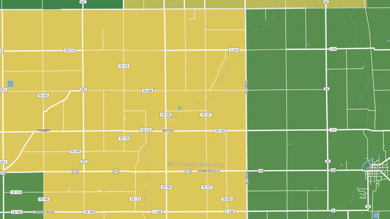 Wetsel, OH Map of Vandalism Rates
