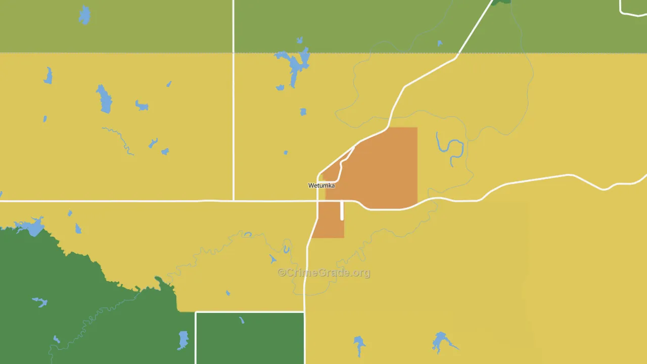 Wetumka, OK Map of Vandalism Rates
