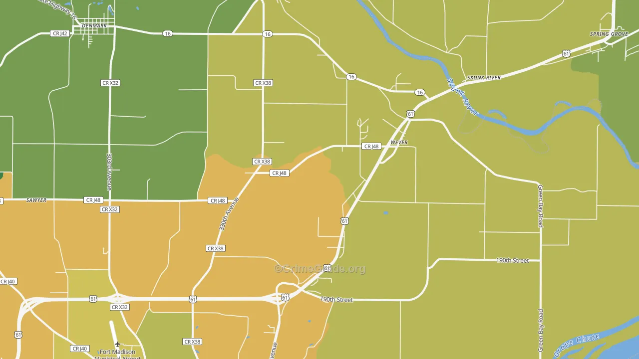 Wever, IA Map of Vandalism Rates