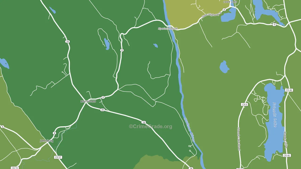 Wevertown, NY Map of Vandalism Rates
