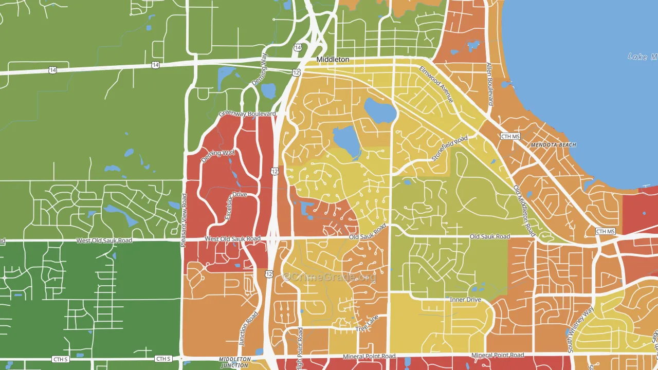 Wexford, Madison, WI Map of Vandalism Rates