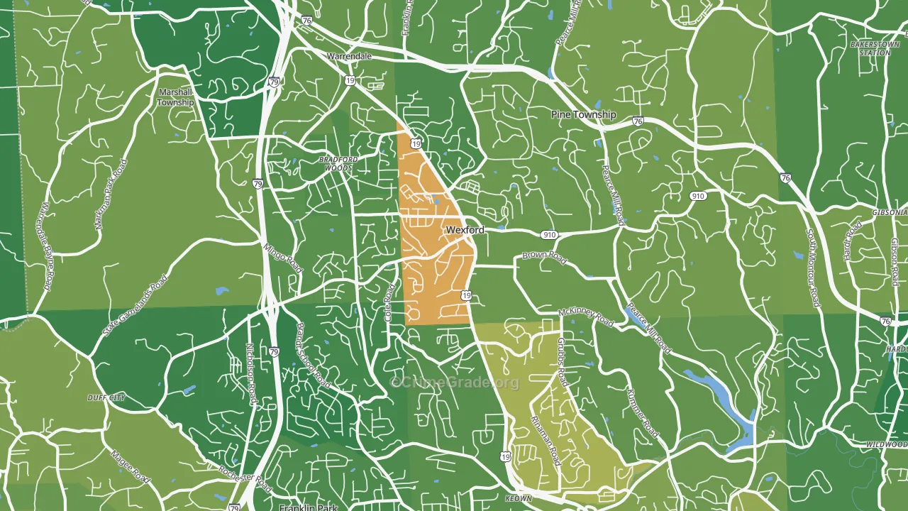 Wexford, PA Map of Vandalism Rates