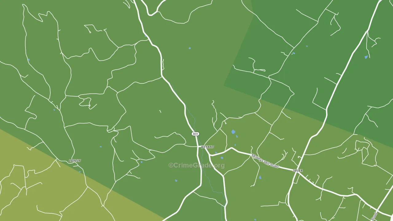 Weyant, PA Map of Vandalism Rates
