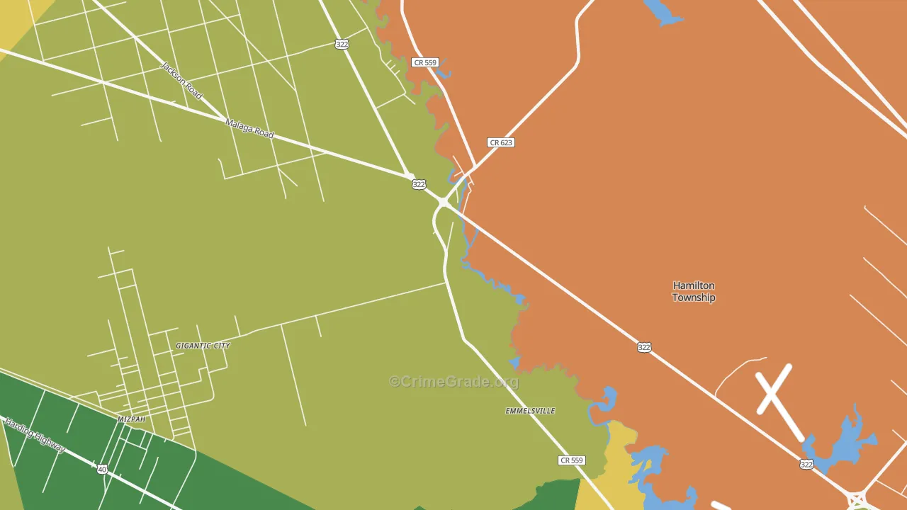Weymouth, NJ Map of Vandalism Rates