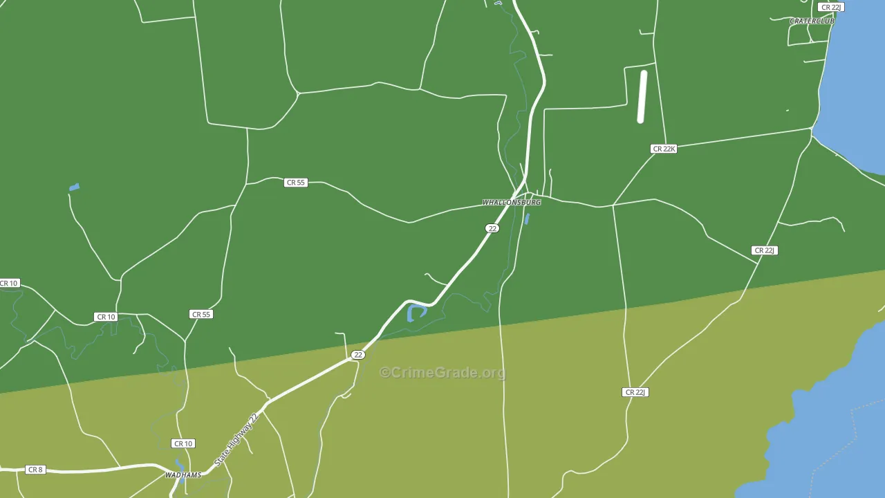 Whallonsburg, NY Map of Vandalism Rates