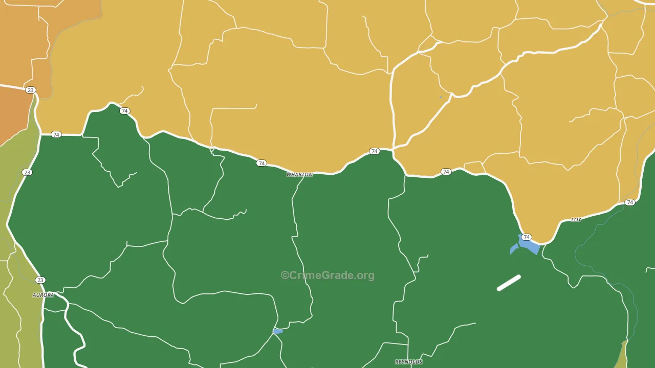 Wharton, AR Map of Vandalism Rates
