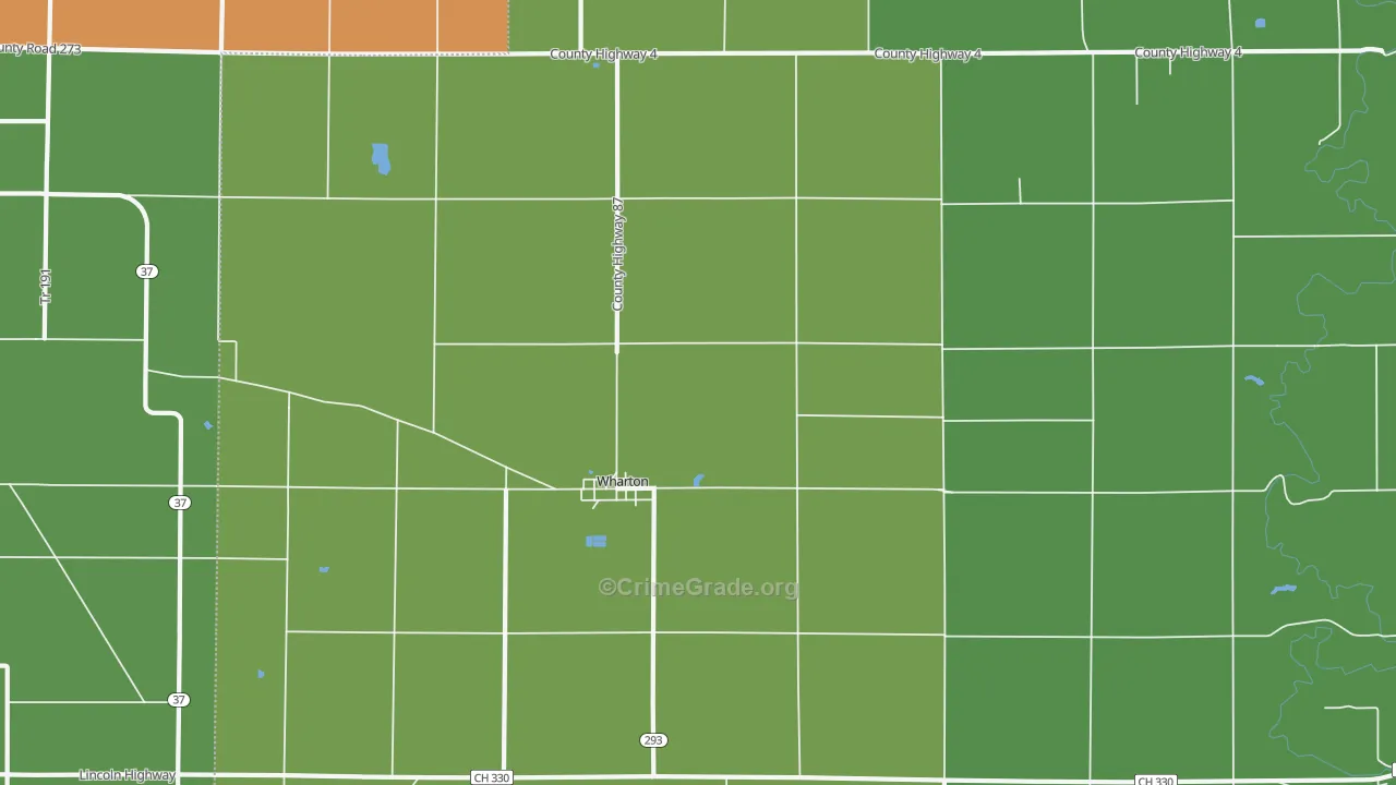 Wharton, OH Map of Vandalism Rates