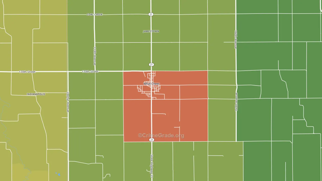 What Cheer, IA Map of Vandalism Rates